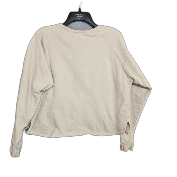 Judith March Wife of the Party Cropped Oversized Sweatshirt Women's Small Beige - Picture 3 of 8